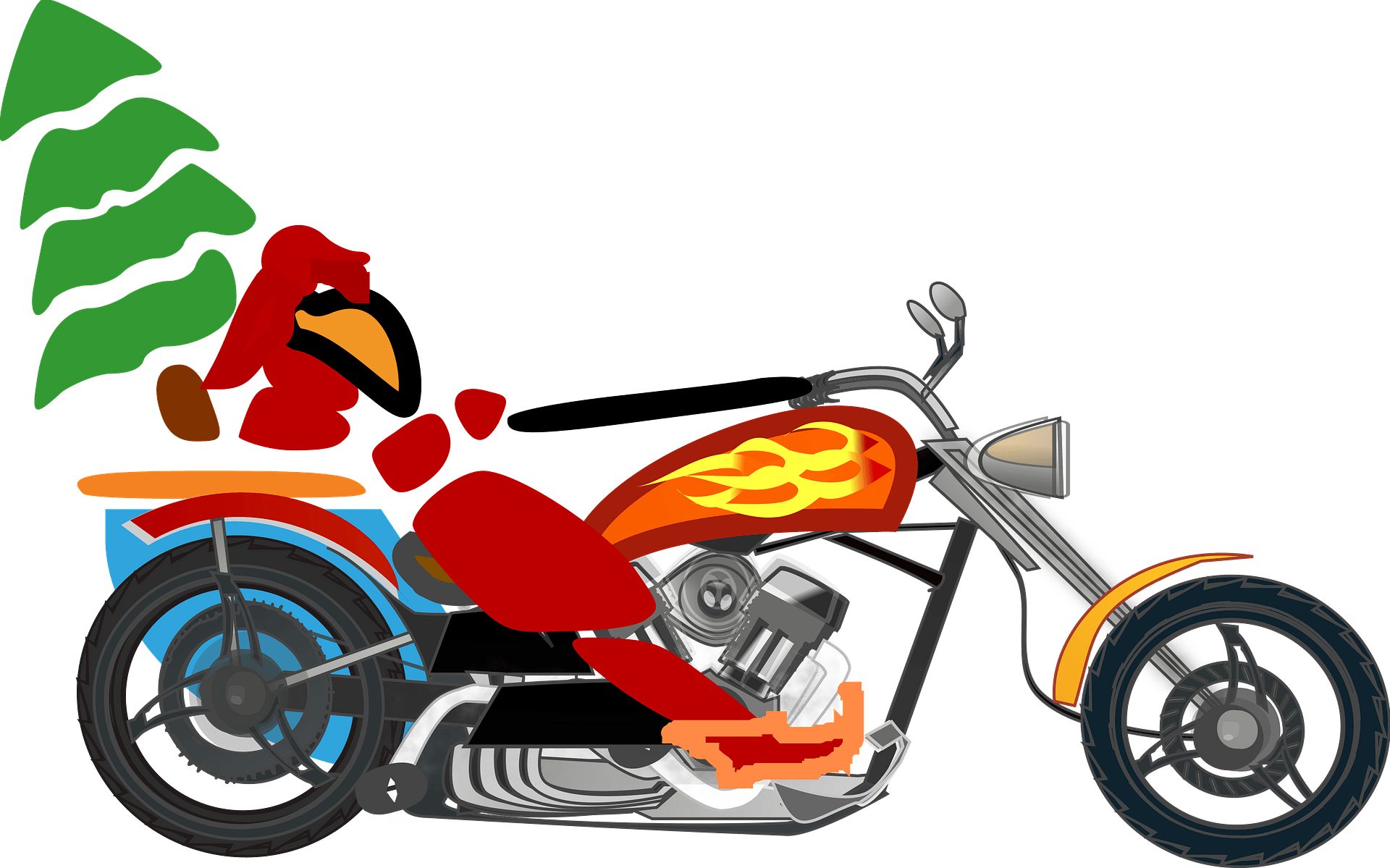Santa Motorcycle Png Clipart (1920x1199), Png Download