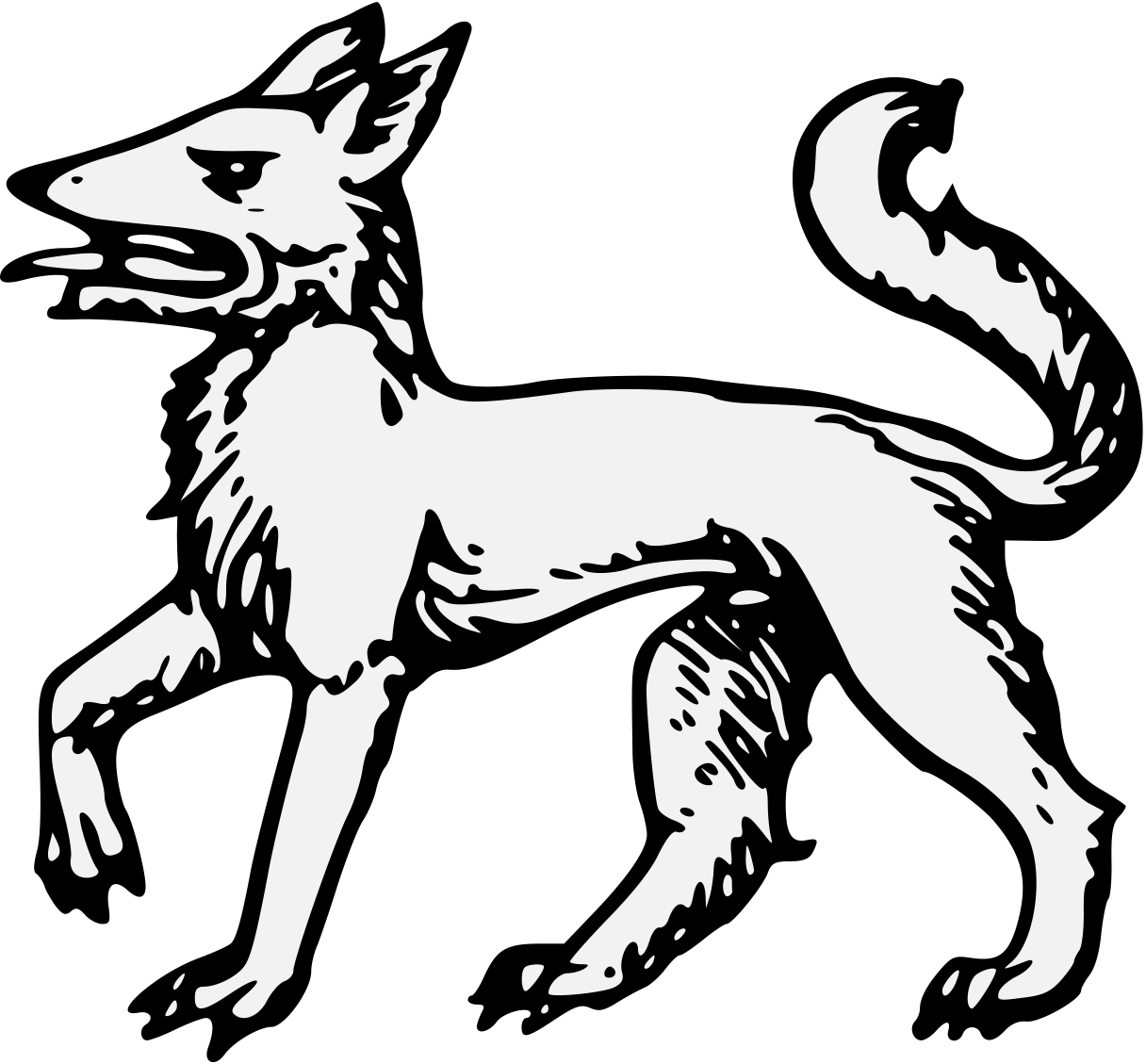 Wolf Passant Clipart (1216x1129), Png Download