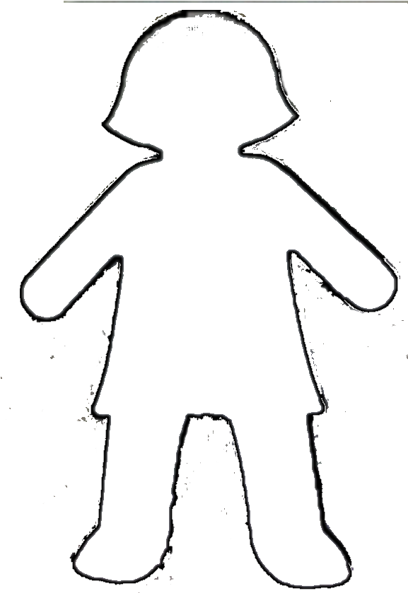 Collection Of Free Drawing Conclusions Officer Buckle - Outline Body Clipart Black And White - Png Download (576x848), Png Download