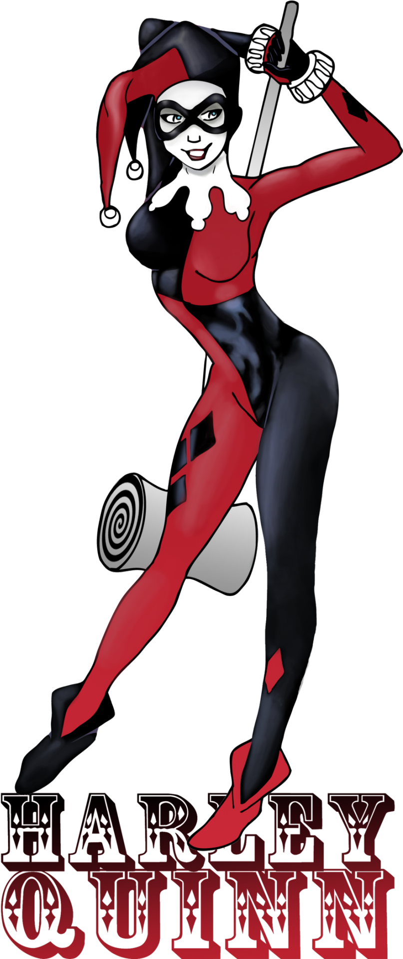 Harley Quinn Classic Clipart (822x1920), Png Download