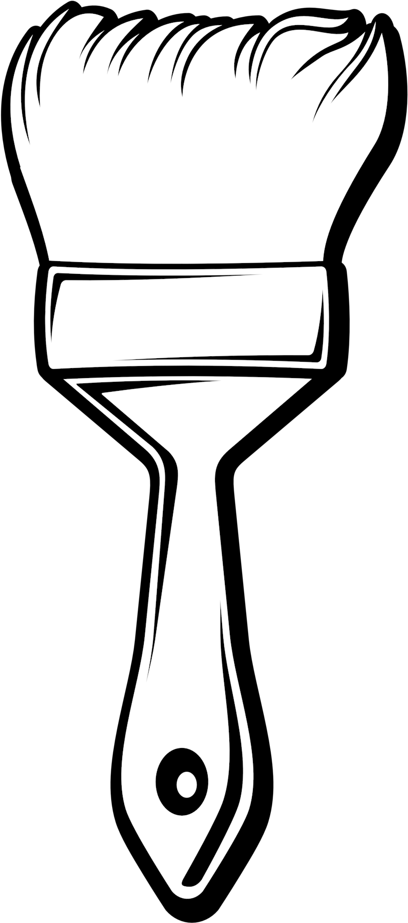 Transparent Paint Clip Art - Paint Brush Clipart Black And White - Png Download (829x1873), Png Download