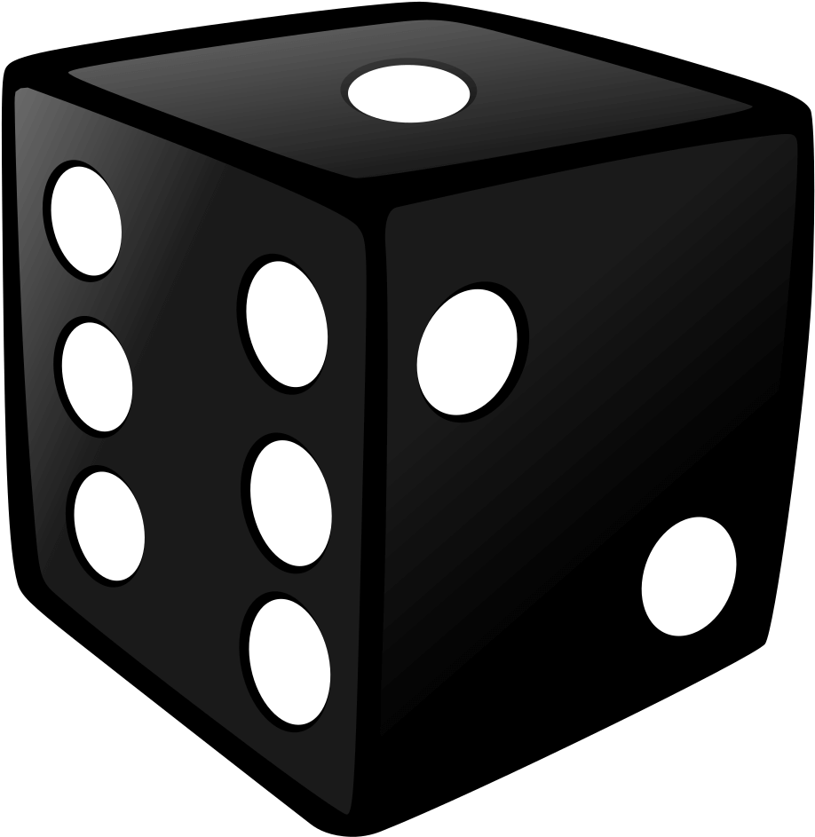 Dice Png - Black Die Clipart Transparent Png (977x1000), Png Download