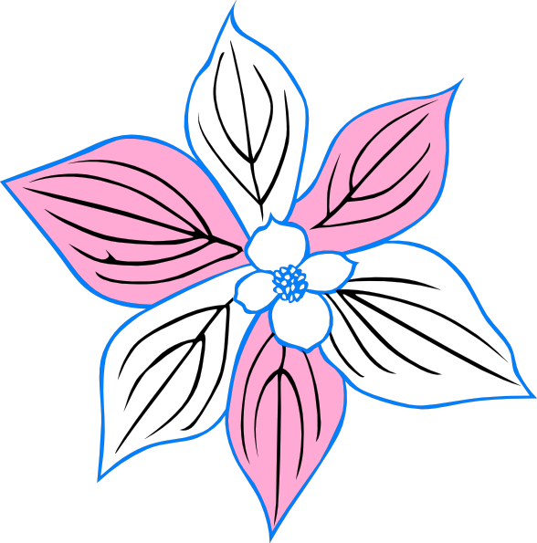Outline Flower Clipart - Png Download (588x595), Png Download