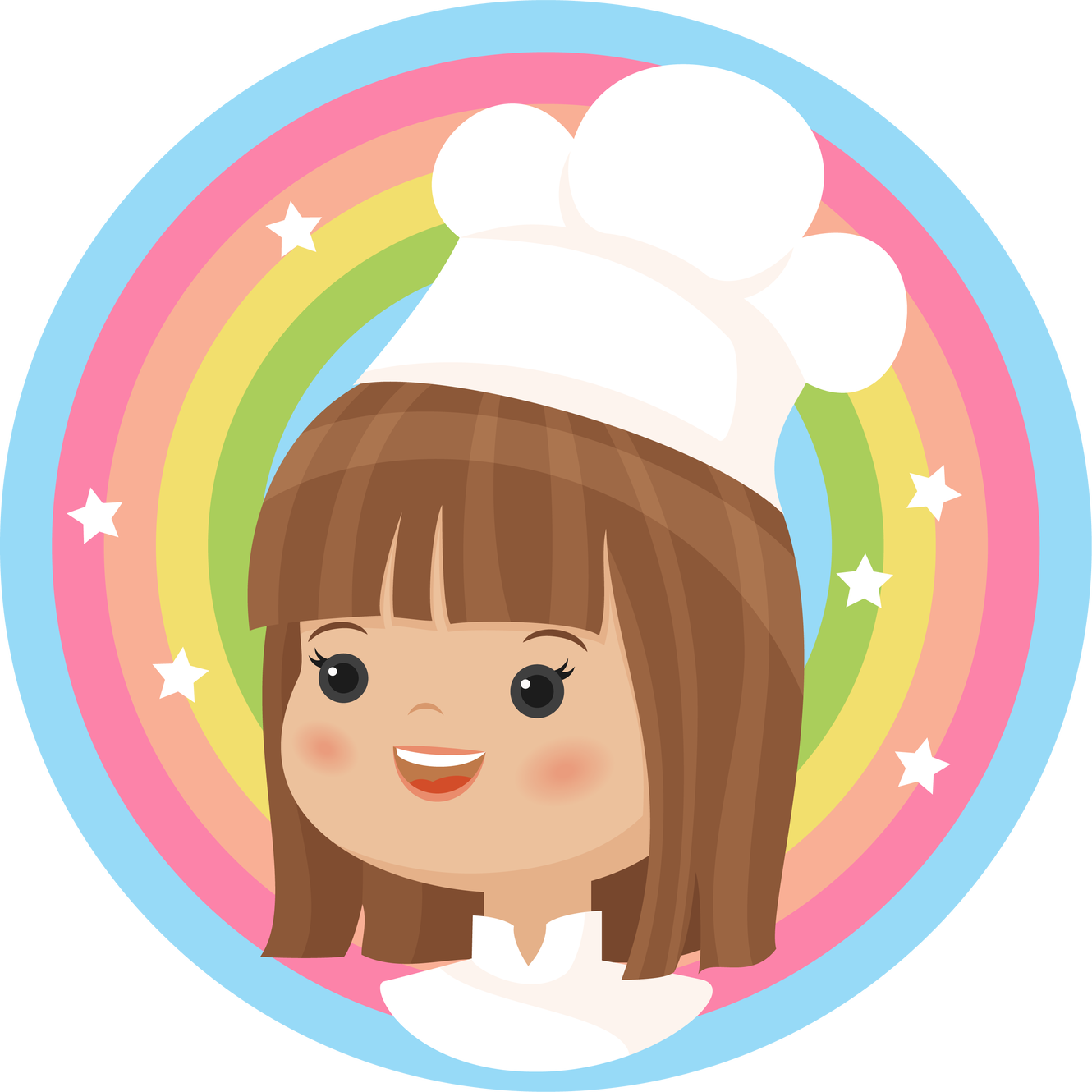 Logo 1 Girl - Cartoon Clipart (1330x1330), Png Download