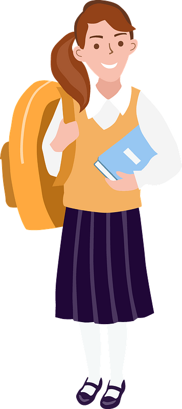 School Girl Clipart - Illustration - Png Download (356x800), Png Download