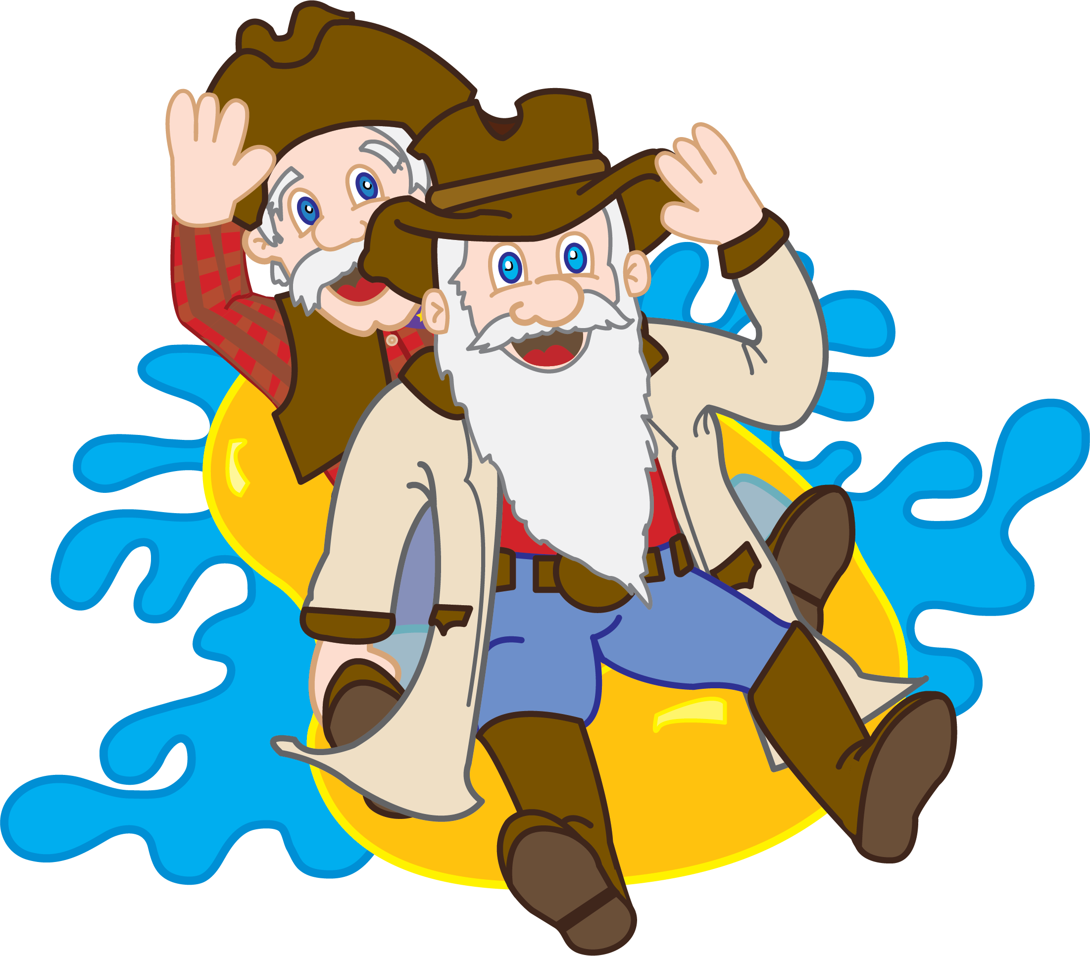Cartoon Of Dusty And Wilbur On An Inner Tube In Water - Cartoon Clipart (2202x1932), Png Download