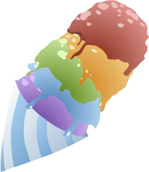 Food Sno Cone Rainbow - Rainbow Sherbet Ice Cream Cartoon Clipart (600x600), Png Download