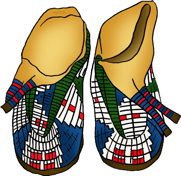 Native American Clipart Woodland Indians - Native American Moccasins Clipart - Png Download (659x648), Png Download