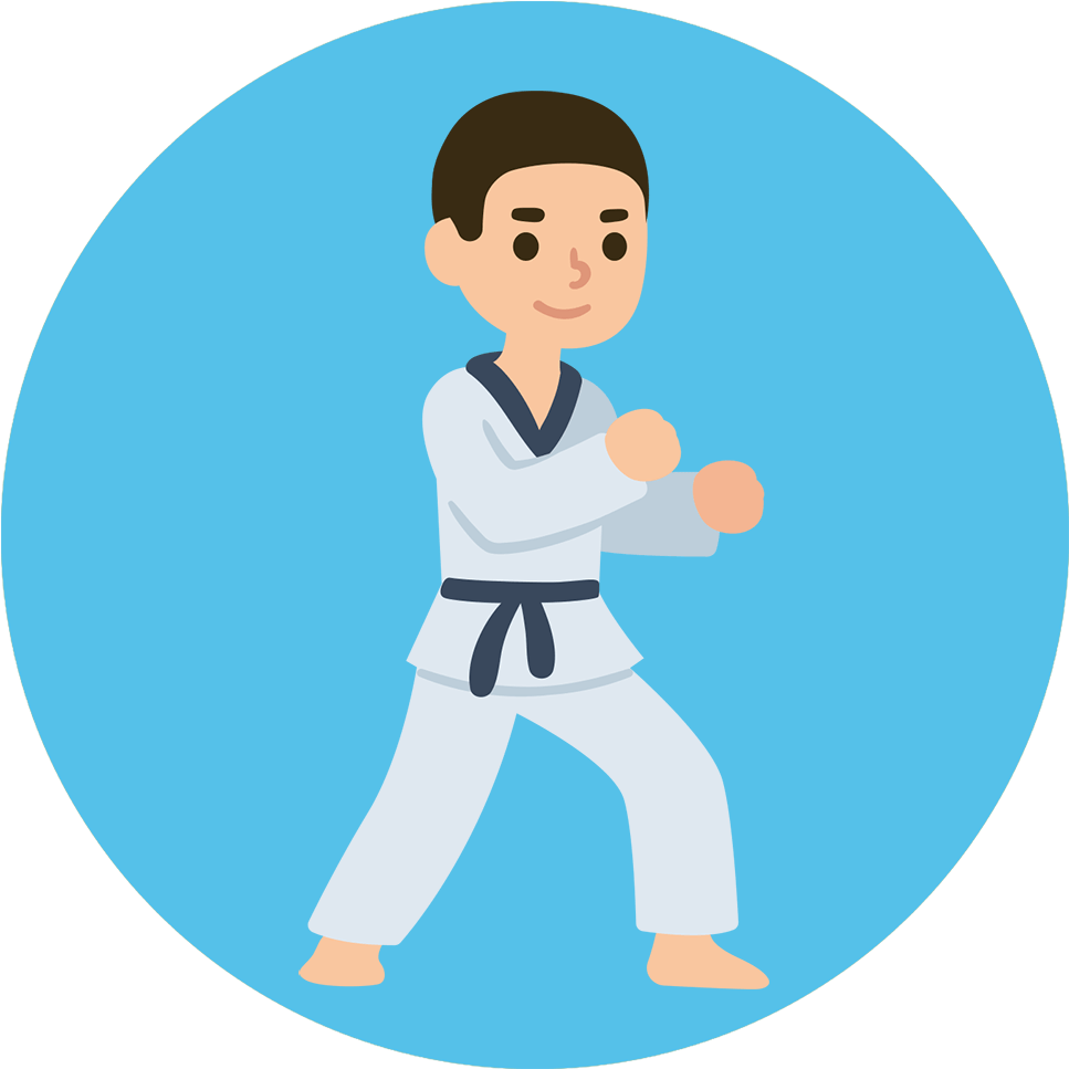 Clipart Boy Taekwondo - Cartoon - Png Download (1000x1000), Png Download