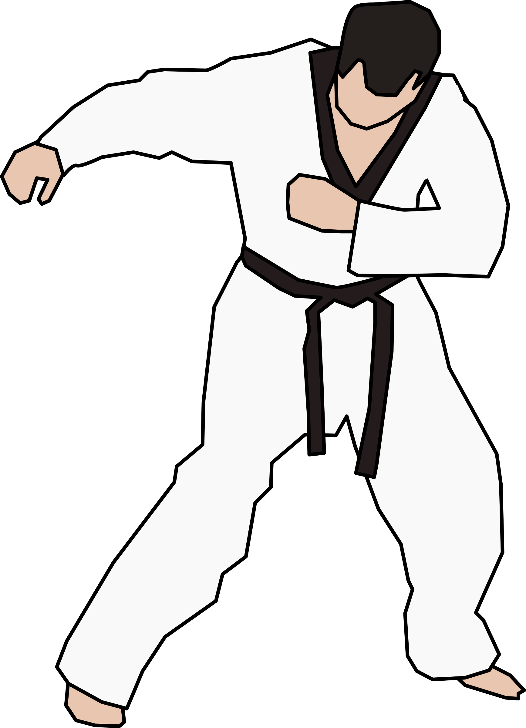 Taekwondo Clipart Taekwondo Fight - Black Belt Karate Cartoon - Png Download (1734x2400), Png Download