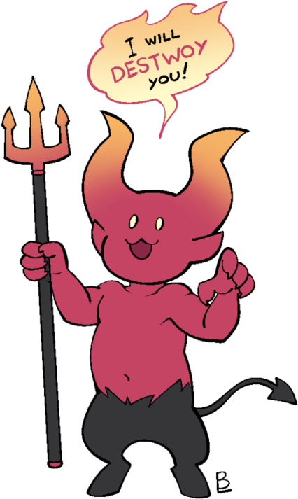 Vengeance Of The Demon - Cartoon Clipart (482x750), Png Download