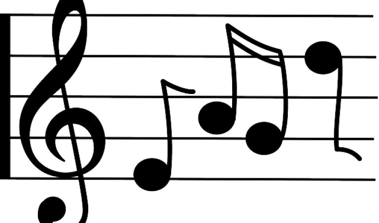 Music Score - Music Notes Gif Png Clipart (769x453), Png Download