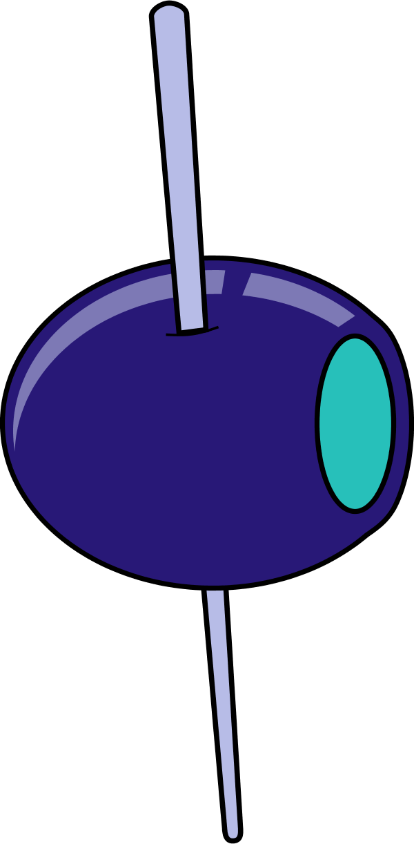 Green Olive On A Toothpick - Olive Clip Art - Png Download (600x1222), Png Download