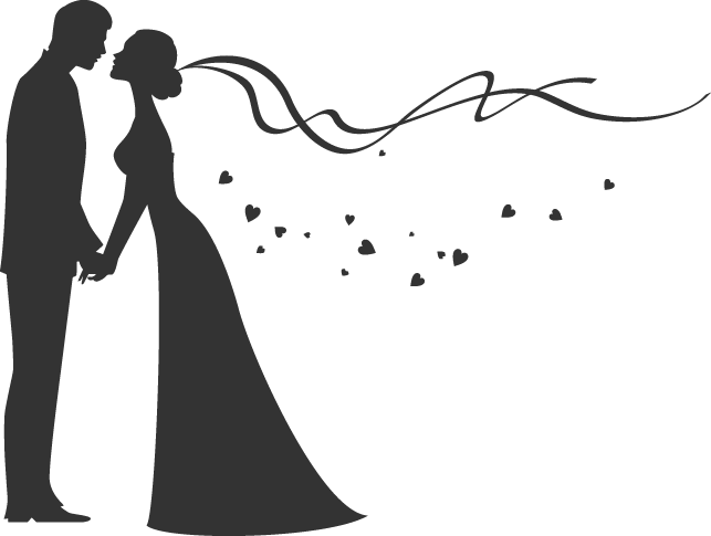 Wedding Png - Bride And Groom Drawing Clipart (643x485), Png Download