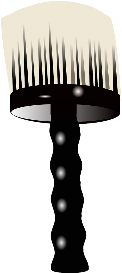 Barber Brush Round - Парикмахерская Кисть Clipart (500x1000), Png Download