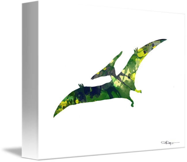 Pterodactyl Transparent Realistic - Pterodactyl Watercolor Painting Clipart (650x562), Png Download