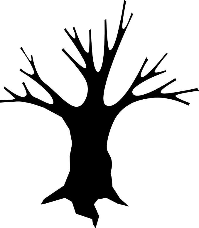 Tree Snag Silhouette Clip Art - Cartoon Tree Silhouette Png Transparent Png (678x776), Png Download