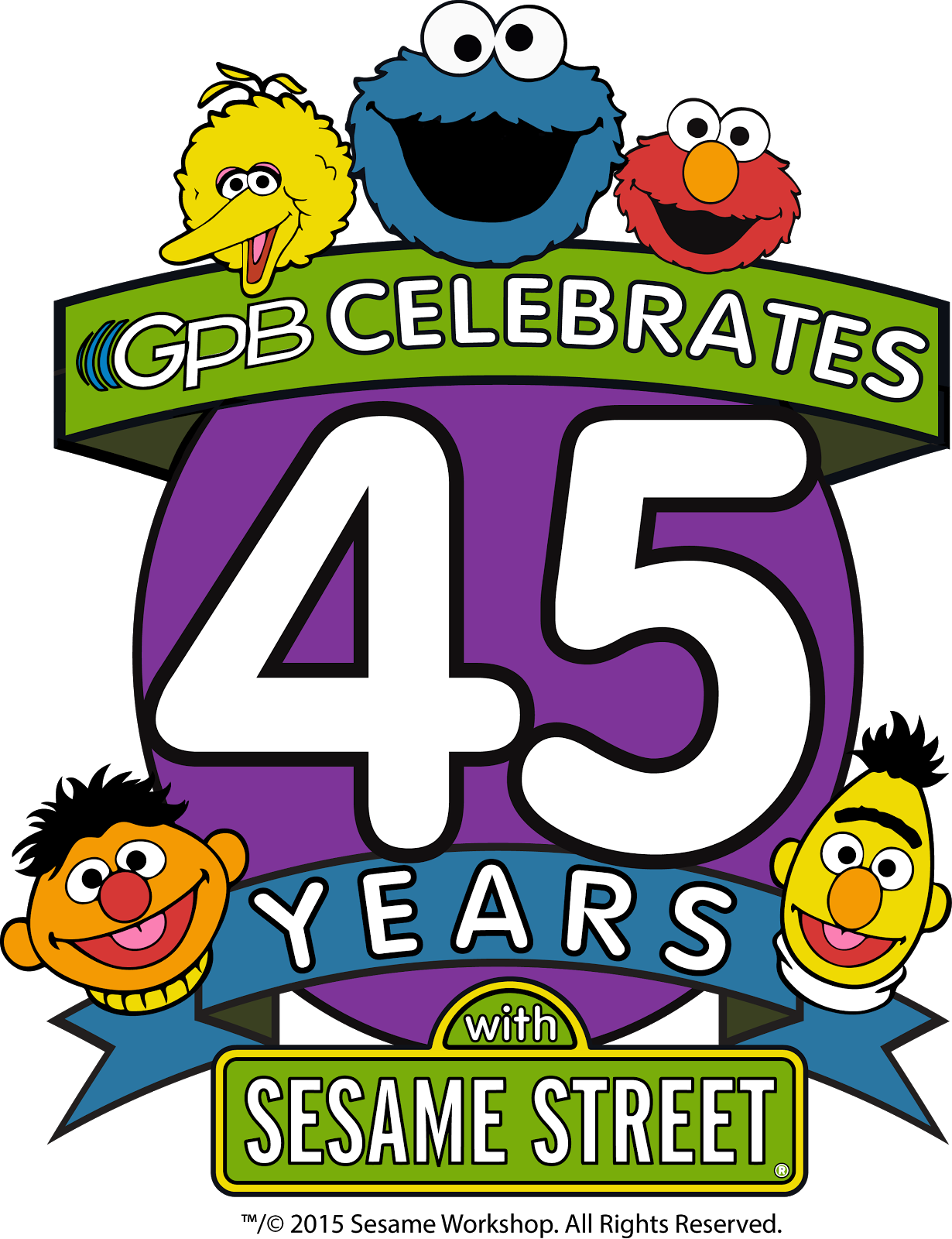 Gpb Celebrates 45 Years Of Sesame Street Clipart (1230x1600), Png Download