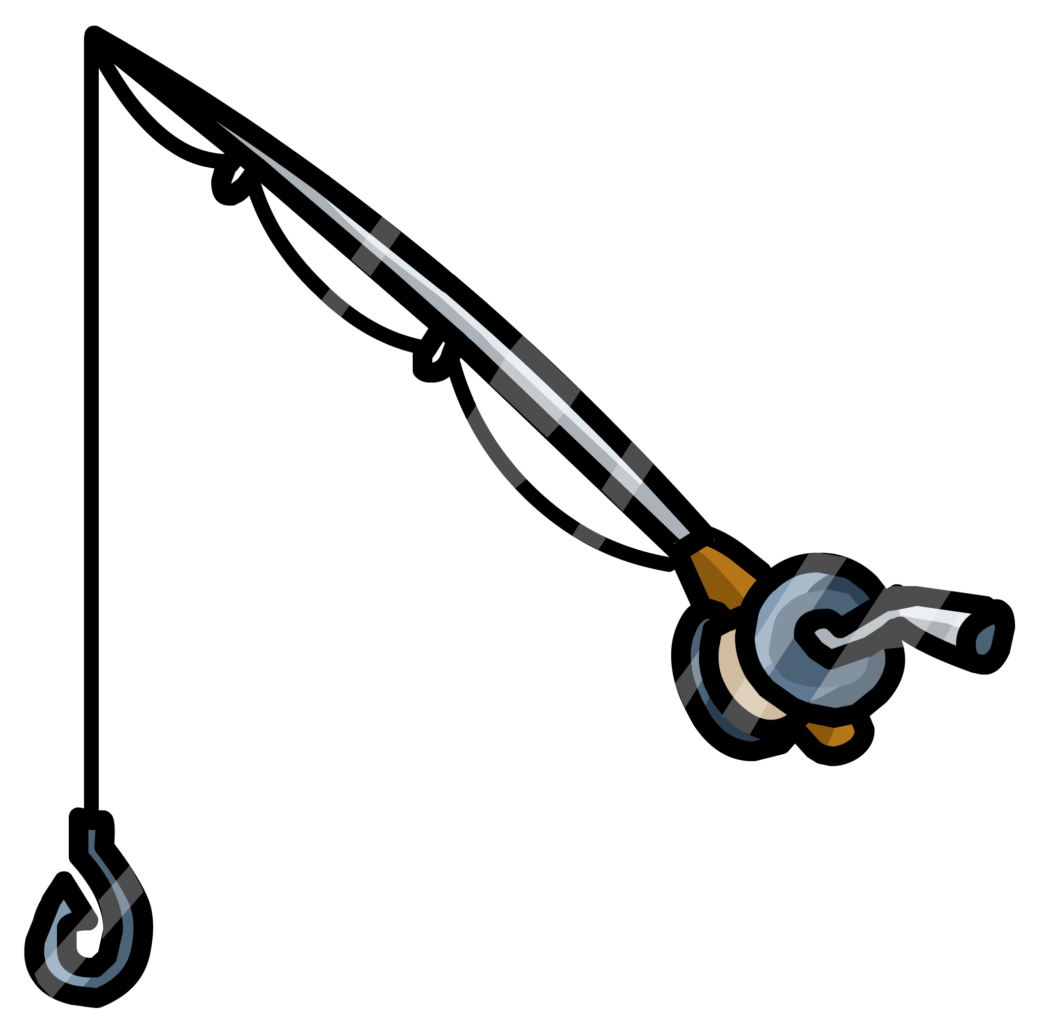 Club Penguin Wiki - Fishing Pole Stickers Clipart (2129x2107), Png Download