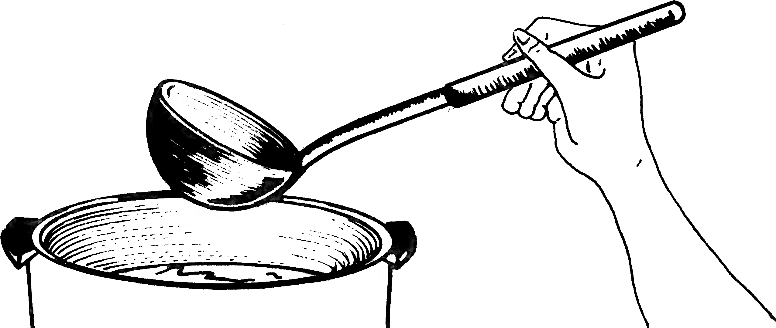 Ladle - Line Art Clipart (2640x1136), Png Download
