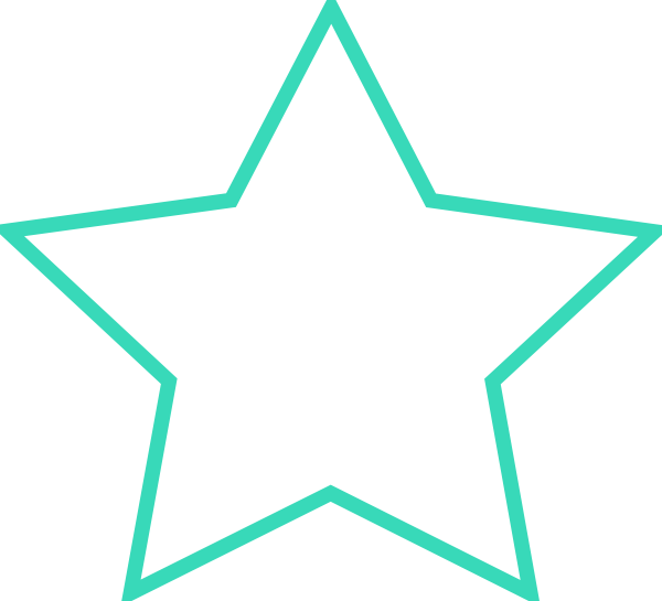 Turquoise Star Png - Big Star Shape Clipart (600x545), Png Download