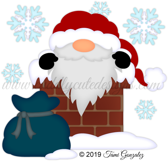 Chimney Santa Gnome - Santa Claus Clipart (600x600), Png Download