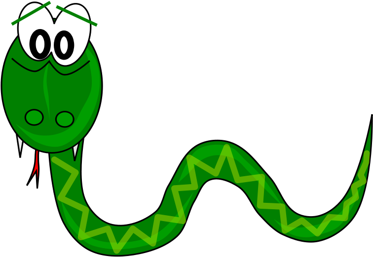 Grass Snake Smooth Green Snake Clip Art - Cartoon Snake Transparent Background - Png Download (800x566), Png Download