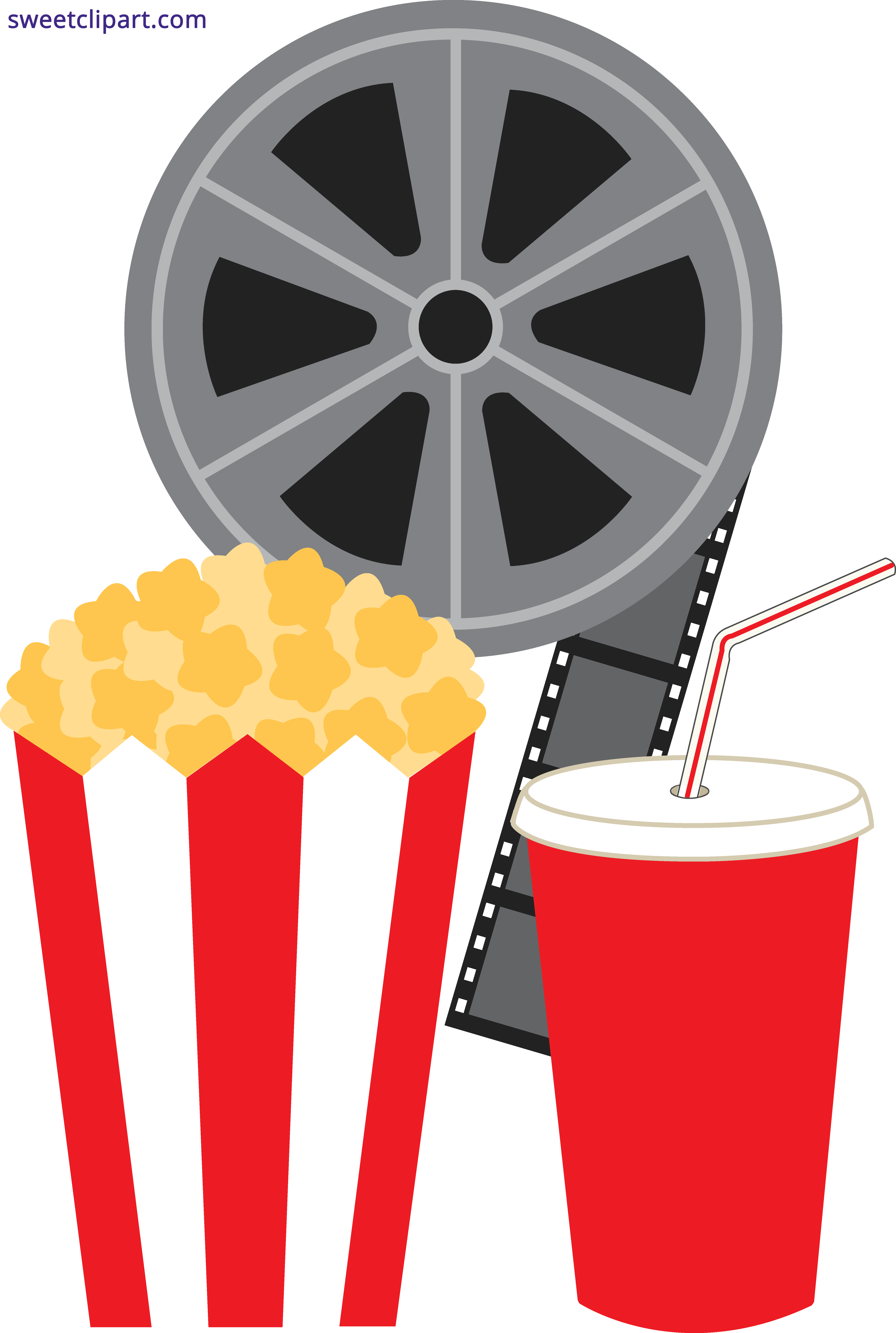 Movie Clipart Png Graphic Freeuse Stock Popcorn Soda - Movie Clipart Transparent Png (5296x7877), Png Download