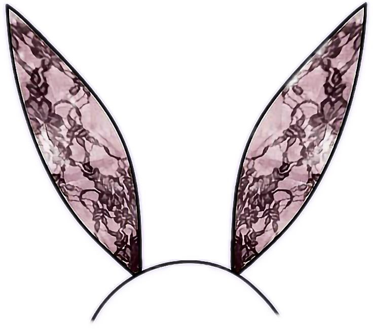 Clipart Bunny Headband - Lace Black Bunny Ears Png Transparent Png (736x650), Png Download