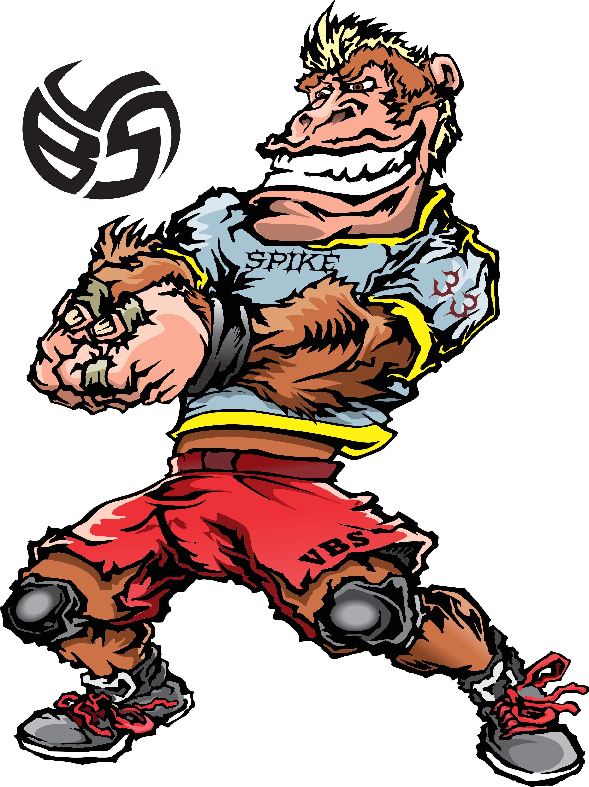 Volleybragswag Coloring Book For Kids With Gorilla - Gorilla Playing Volleyball Clipart (2455x3283), Png Download