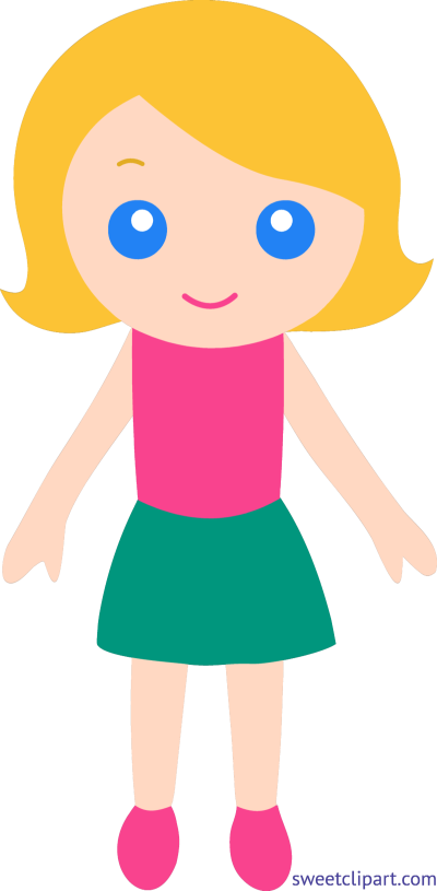Cartoon Girl Blonde Hair Clipart (400x815), Png Download