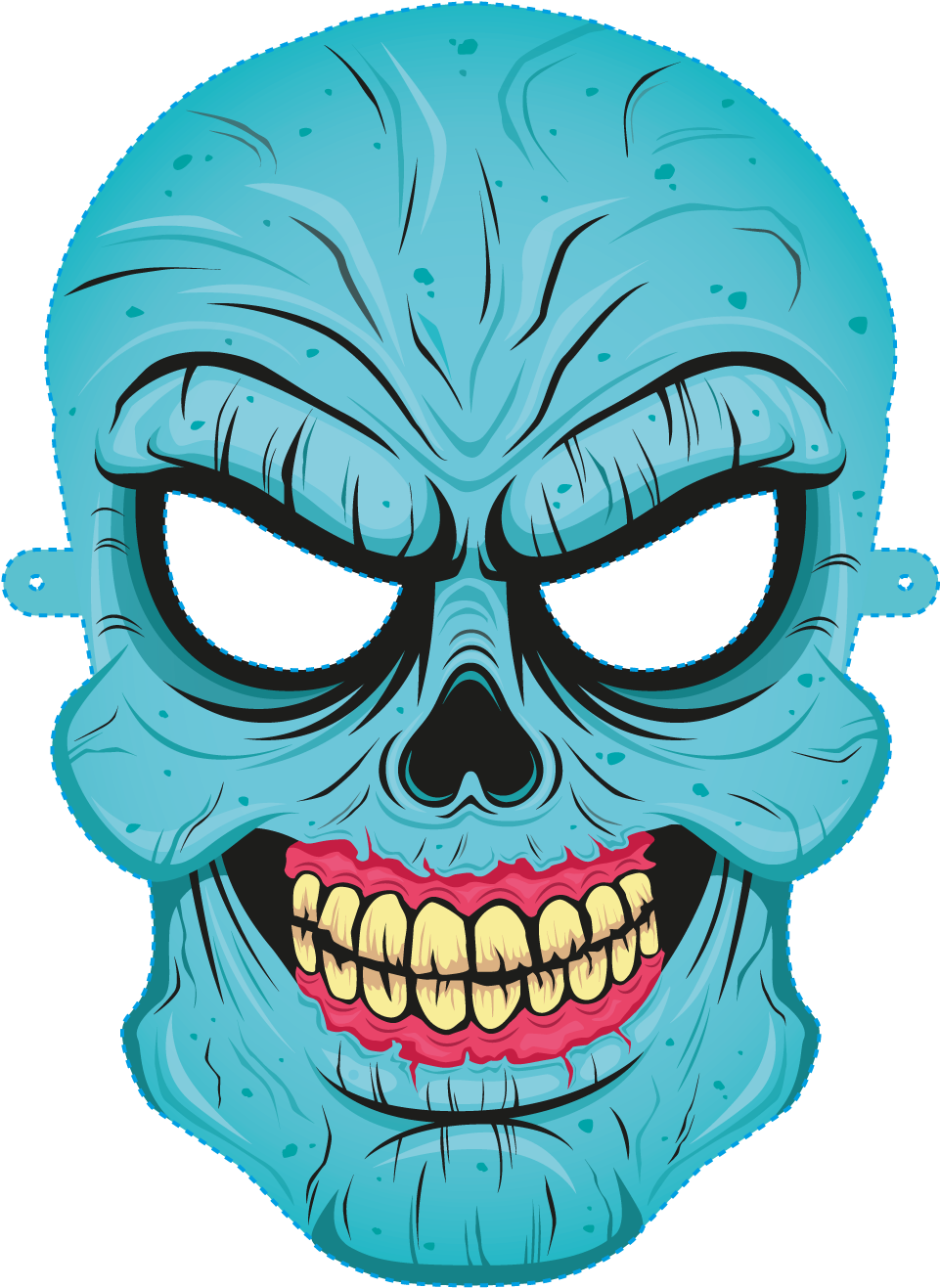 Transparent Evil Face Clipart - Mascara Monstro Azul - Png Download (961x1317), Png Download