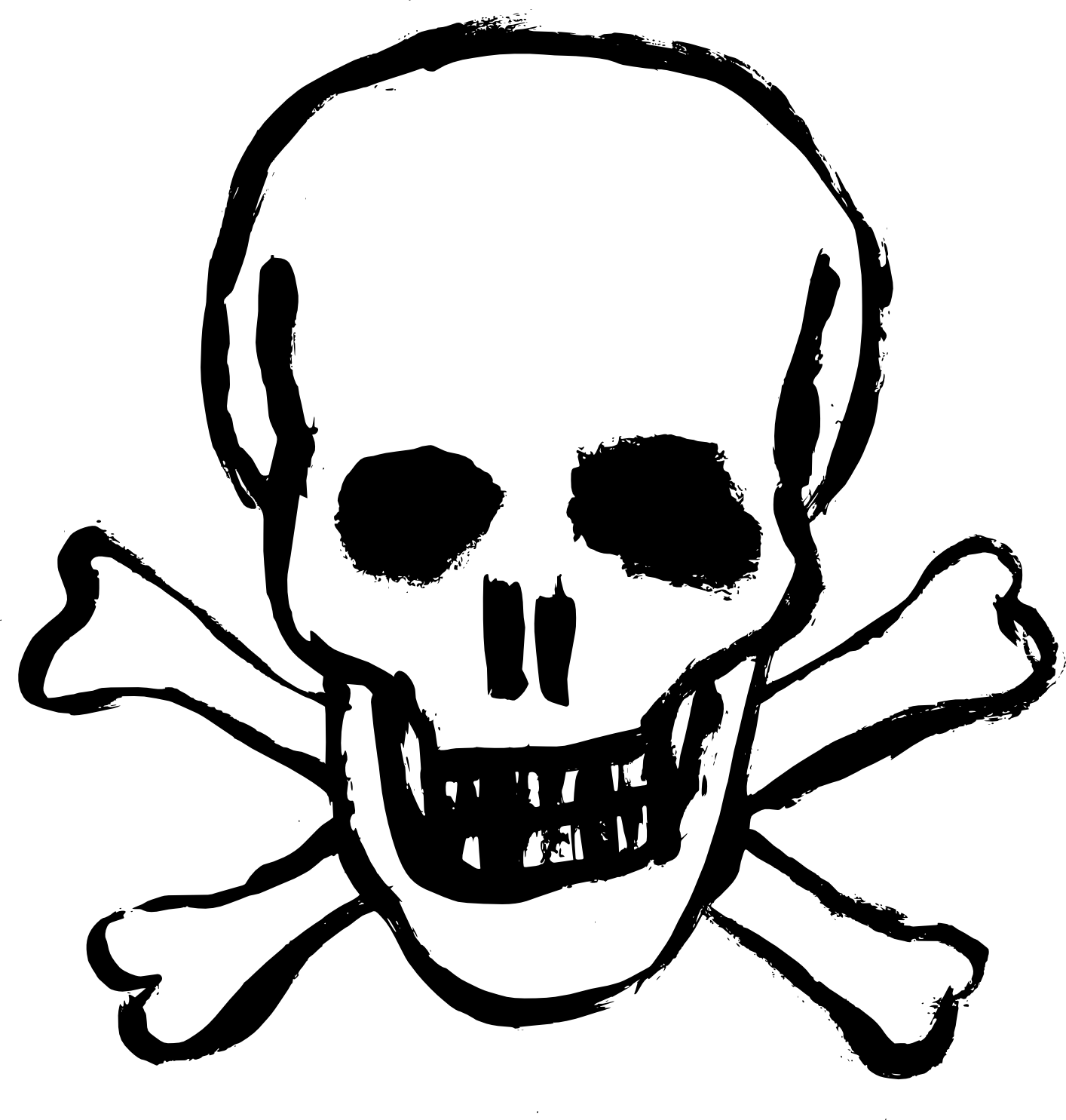 Easy Skull Cross Stitch Pattern Clipart (1414x1485), Png Download