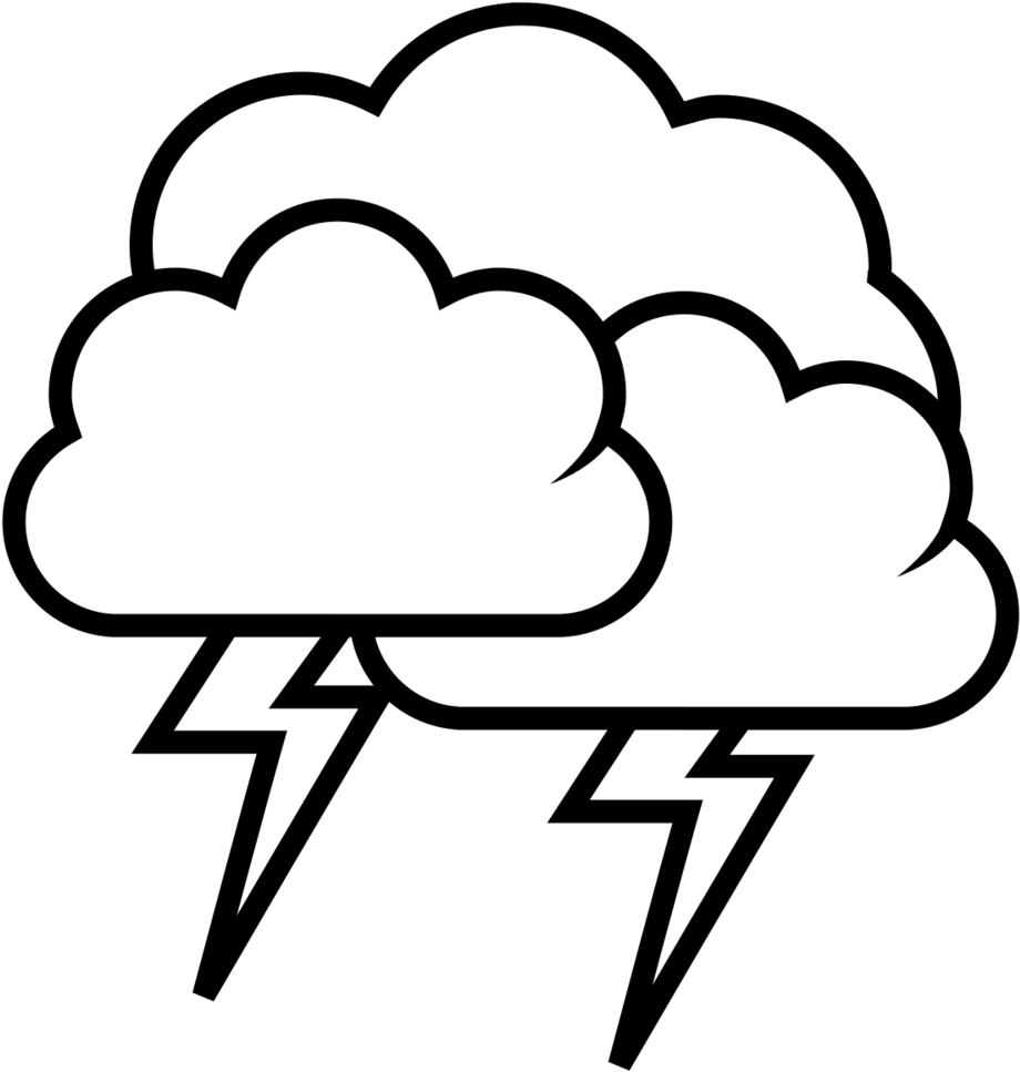 Black And White Weather Forecast Icon For Thunder Vector - Lightning Clipart Black And White - Png Download (600x600), Png Download