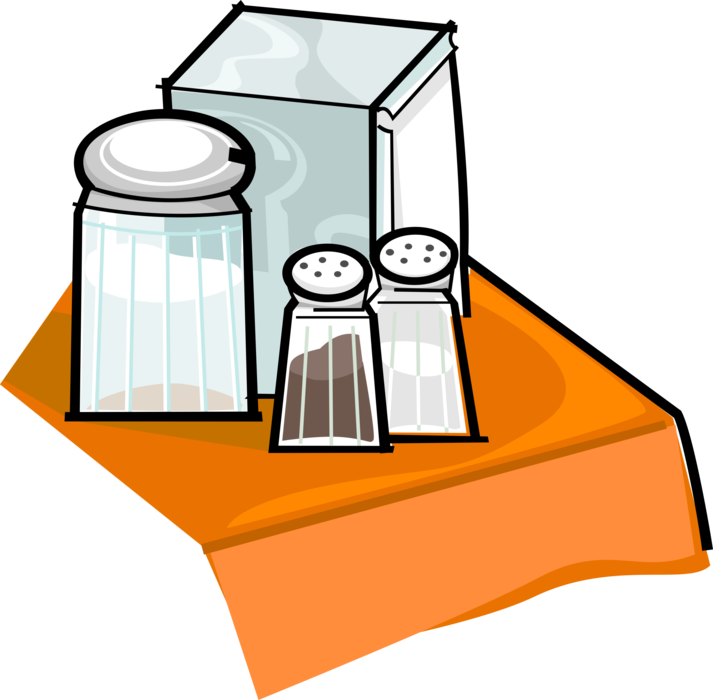 Vector Illustration Of Restaurant Salt & Pepper Shakers, - Clip Art - Png Download (713x700), Png Download
