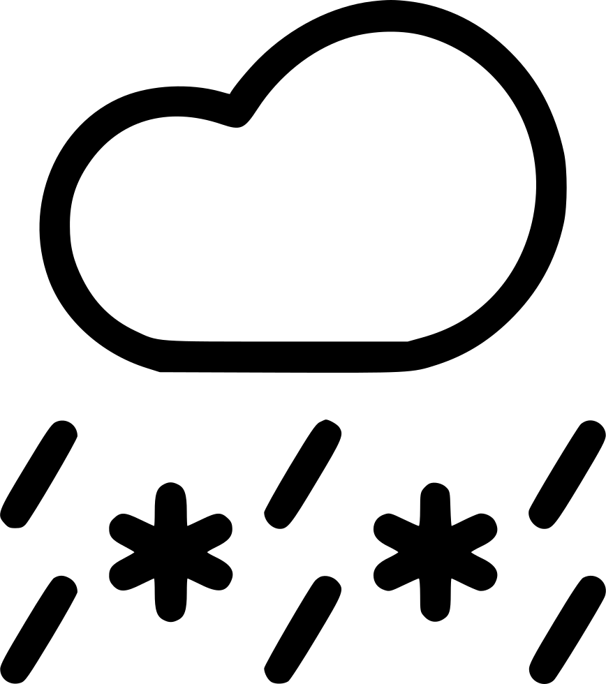 Sleet Snow Rain Cloud Snowfall Weather - Sleet Icon Clipart (868x980), Png Download