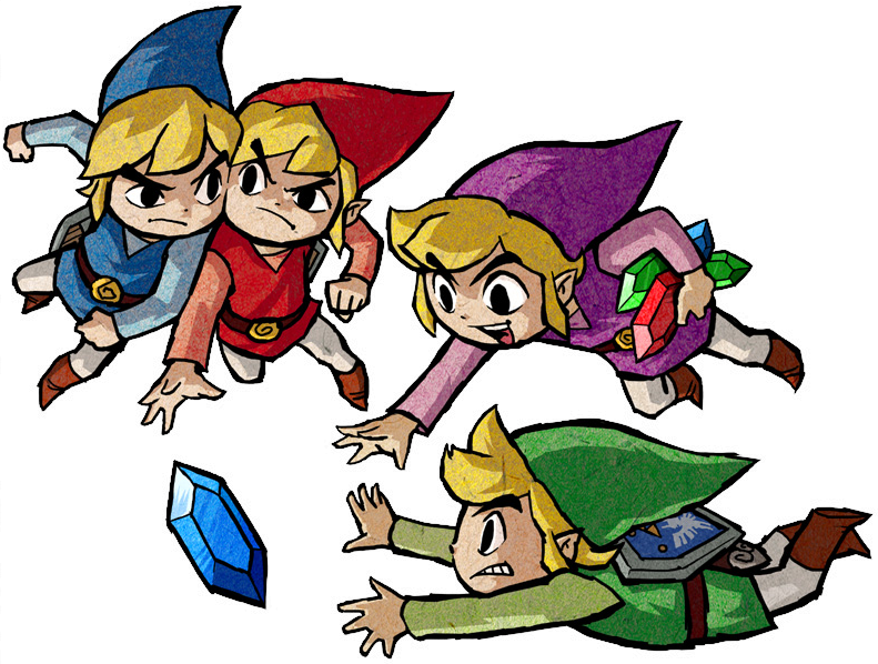 The Legend Of Zelda Clipart Rupee Color - Link Four Swords Adventures - Png Download (791x598), Png Download