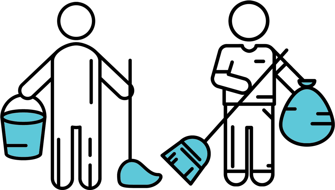 Escoba Y Trapeador Dibujo Png Clipart (1713x682), Png Download