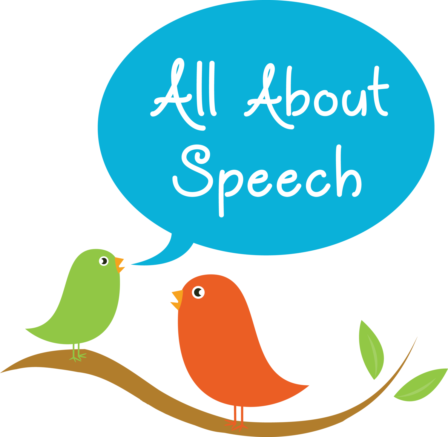 Two Birds Saying All About Speech - Speech Language Pathologist Transparent Clipart (1500x1463), Png Download