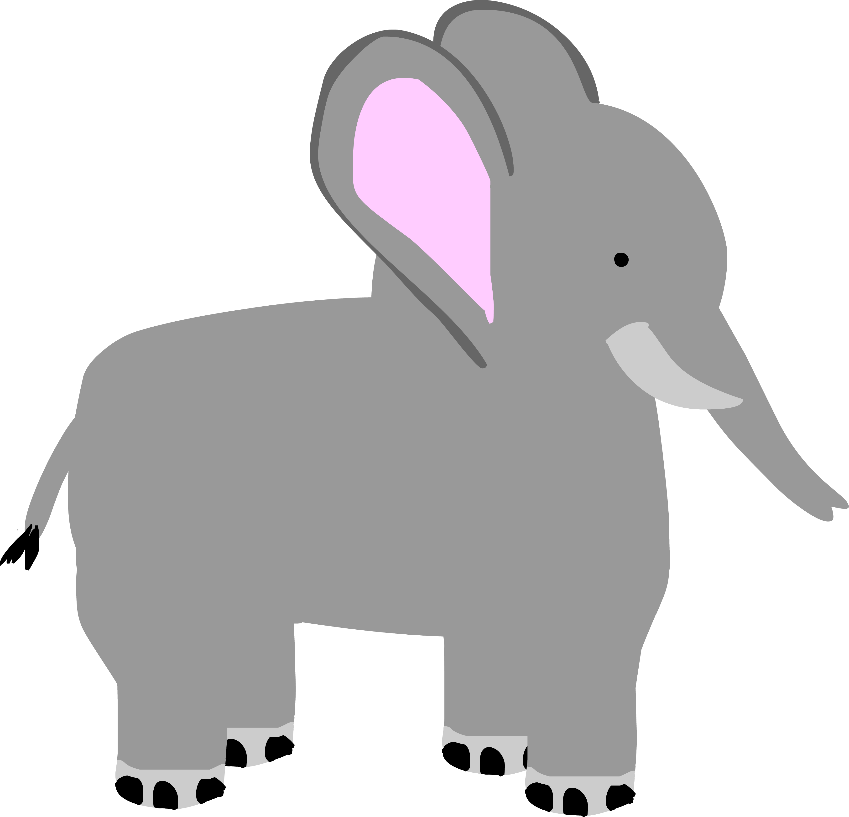 Ele - Indian Elephant Clipart (3559x3427), Png Download
