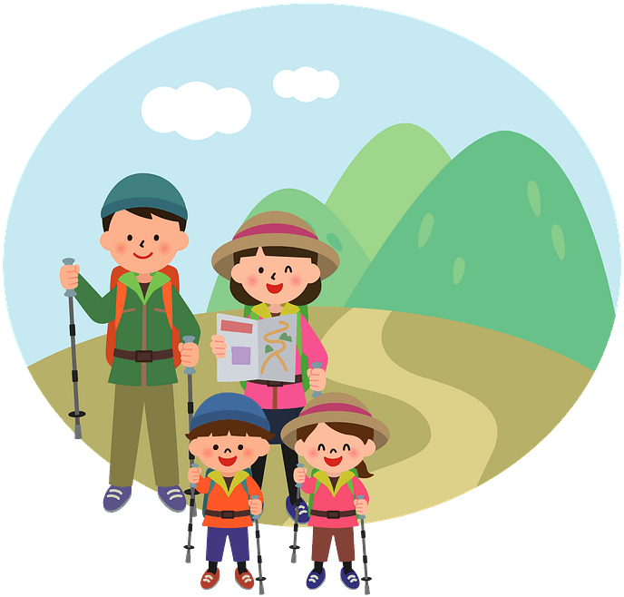 Hiking Family Clipart - Mount Ōyama - Png Download (800x753), Png Download