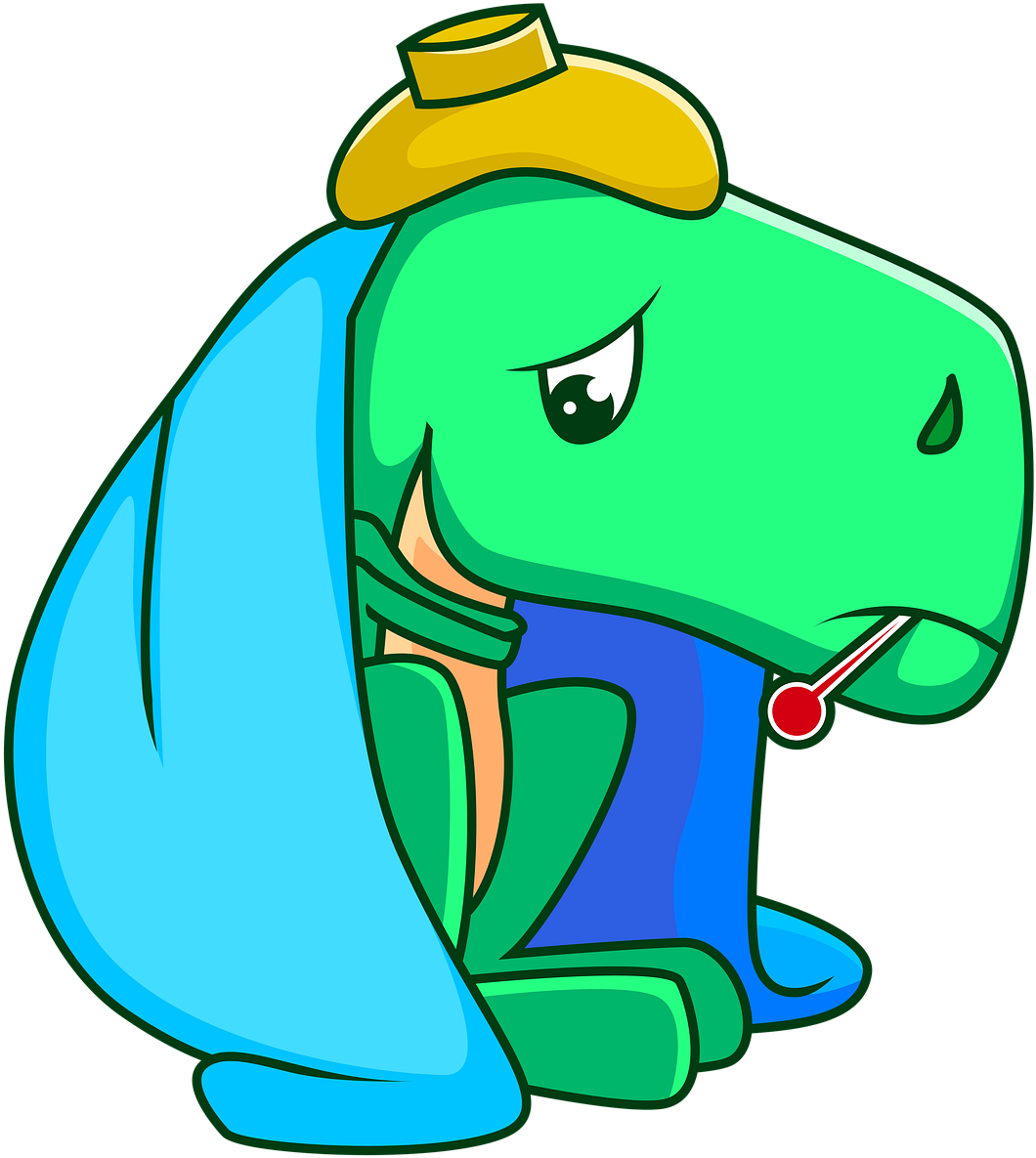 Sick Dinosaur Clipart (1280x1280), Png Download