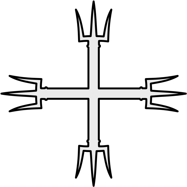 Coa Illustration Cross Trident - Cross Clipart (768x768), Png Download