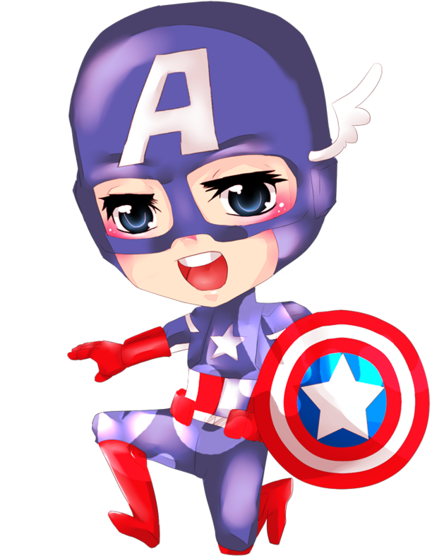 Captain America Clipart Girl - Marvel Captain America Anime - Png Download (629x787), Png Download