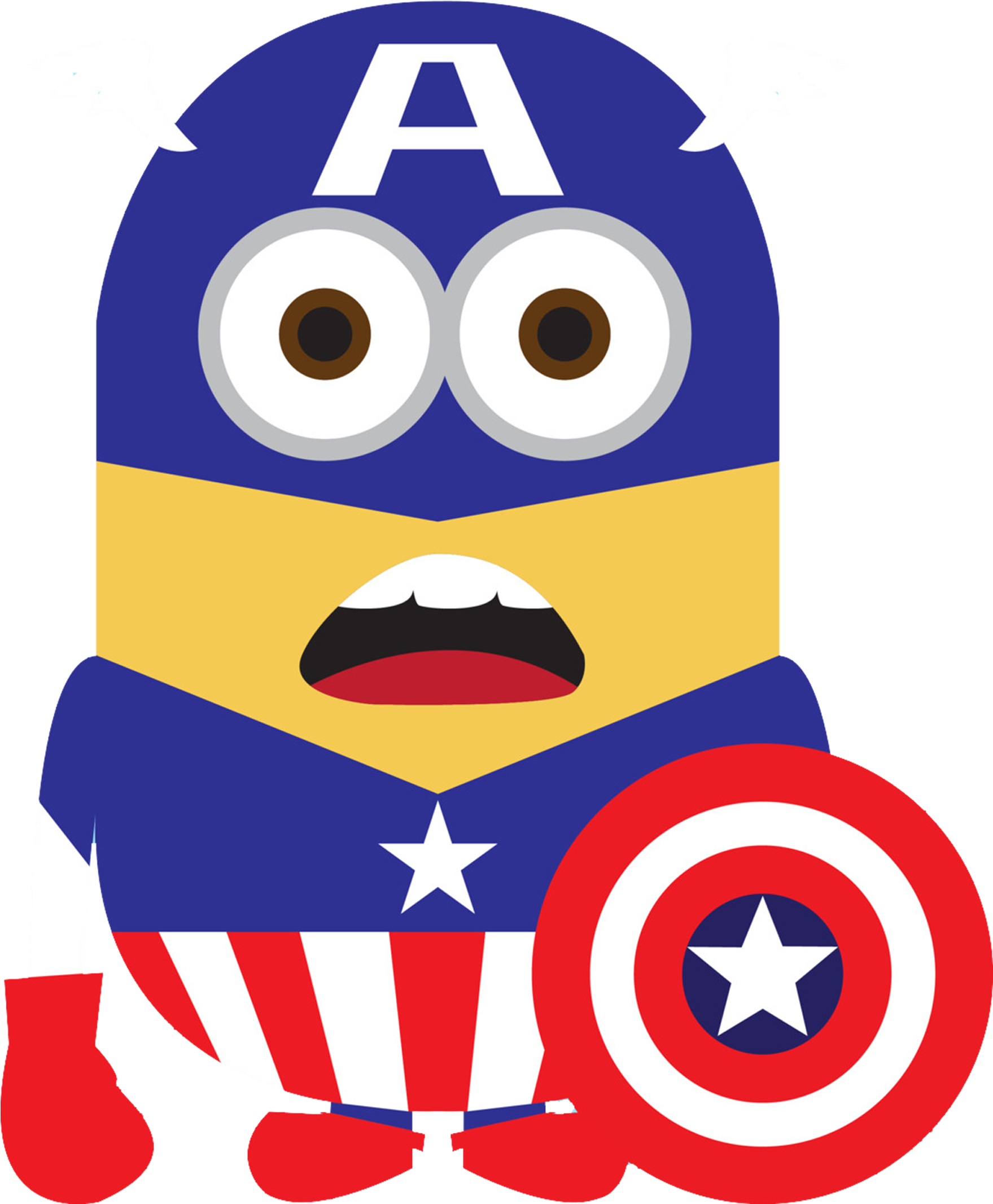 Minion Captain America - Minion Superheroe Clipart (1759x2132), Png Download