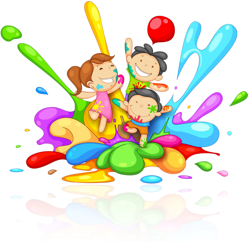 Kids Holi Png Clipart (800x800), Png Download
