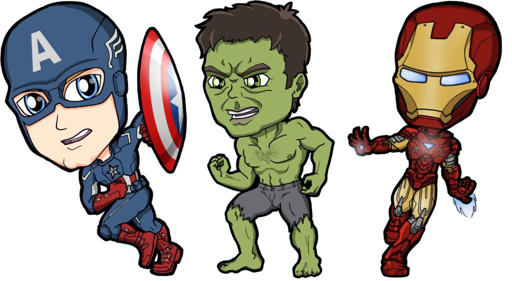 Swimsuit Drawing Avengers Transparent Png Clipart Free - Cartoon Avengers Clipart Free (1024x562), Png Download