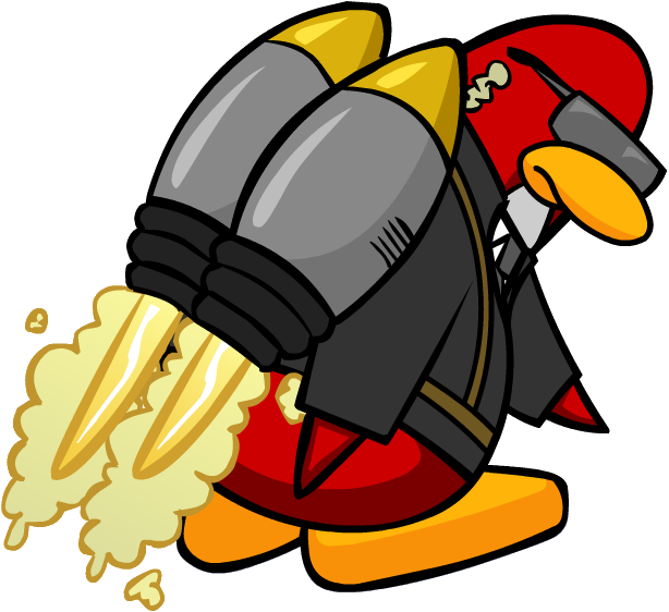 Jetpack Guy Club Penguin Clipart (614x562), Png Download