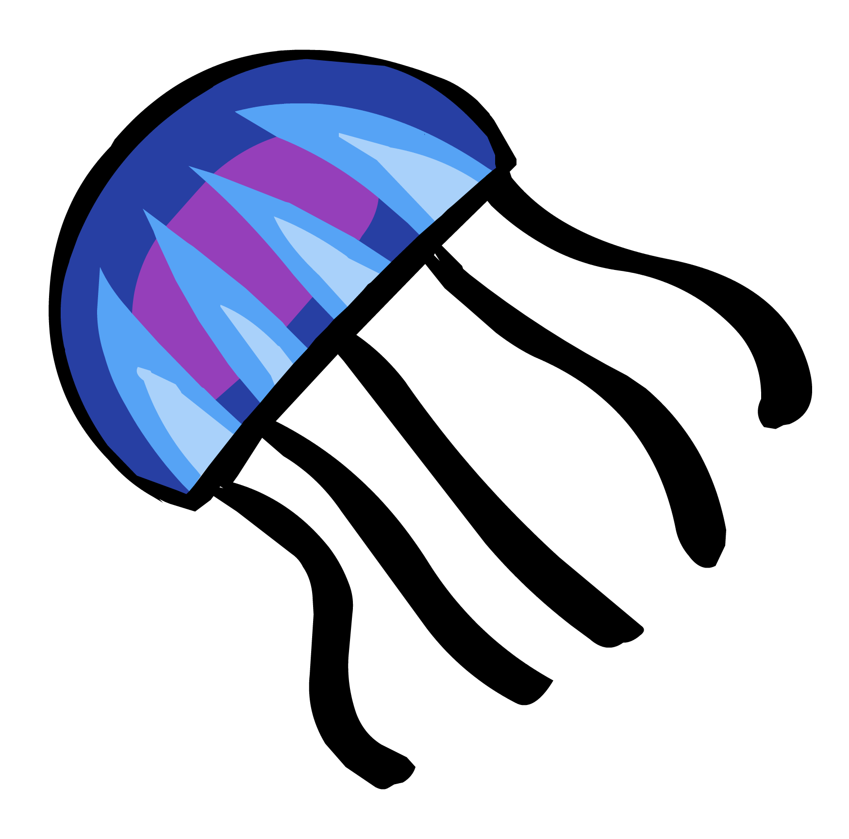 Club Penguin Ice Fishing Jellyfish Clipart (1749x1728), Png Download
