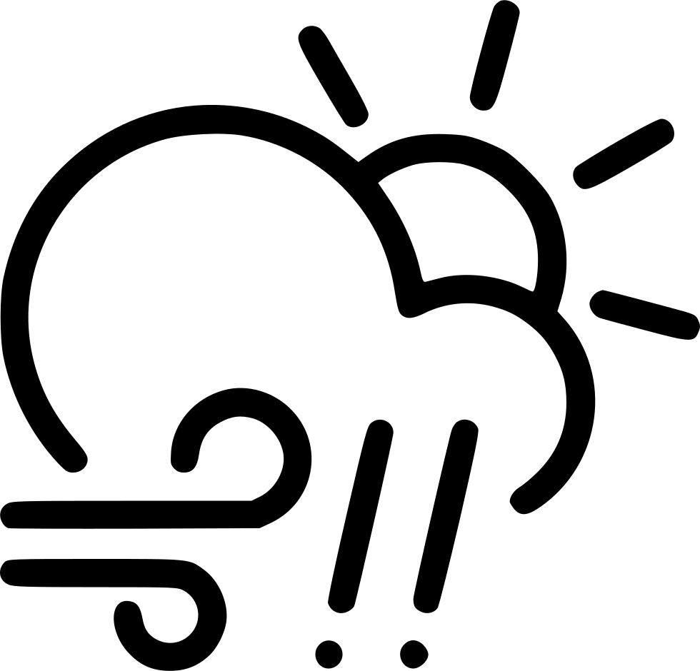 Sun Cloud Rain Clipart Clip Art Free Day Hail Wind - Cloud Wind Icons - Png Download (980x940), Png Download